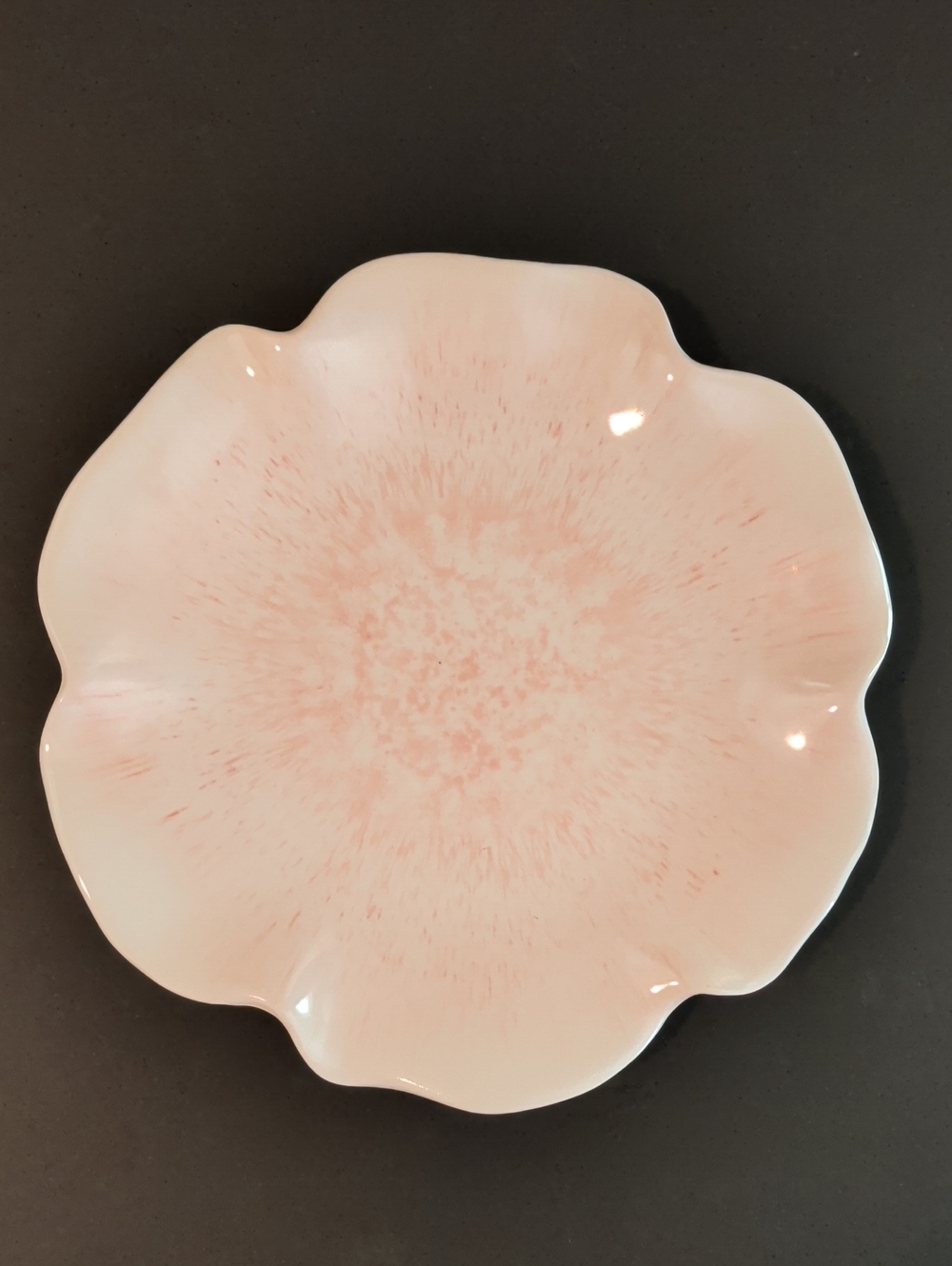 The Spring Shop Pink Petal-Edge Ceramic Serving Plate (Set Of 2)